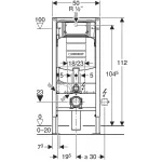 Bastidor Geberit Duofix para inodoro suspendido, 112 cm, con cisterna empotrada Sigma 12 cm, codo de desagüe de PVC